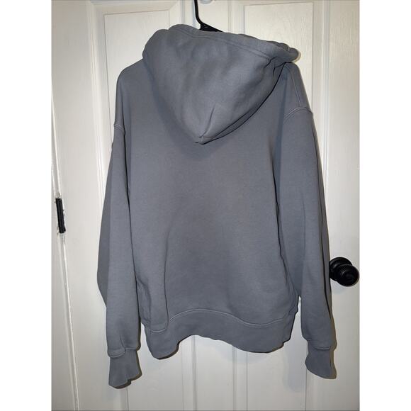 TNA Aritzia Bubble Fleece Blue Oversized Fit Size M Sweatfleece Full Zip Medium - Picture 6 of 6